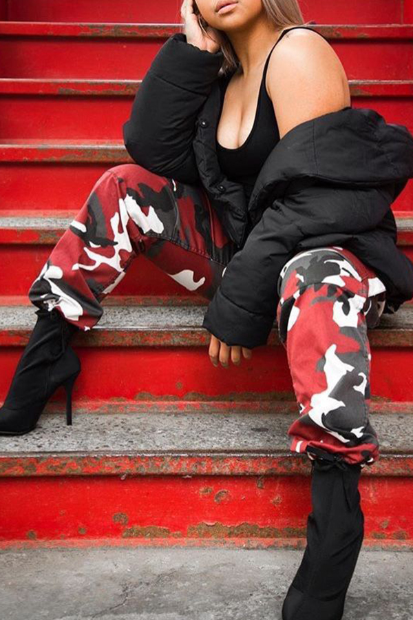red camouflage pants
