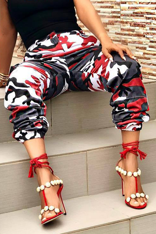red camouflage pants
