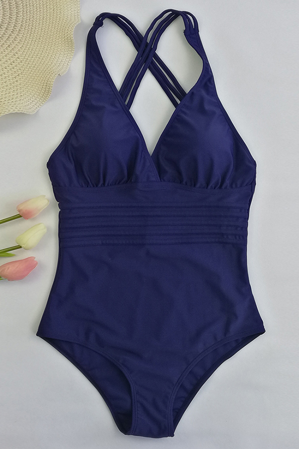 Lovely Sexy Backless Dark Blue Onepiece SwimwearsLW Fashion Online