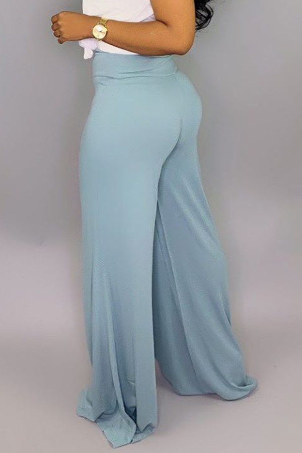 Lovely Casual High Waist Baby Blue PantsLW Fashion Online For Women