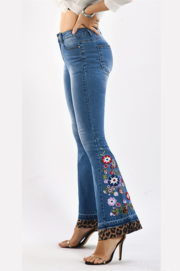 patchwork blue jeans