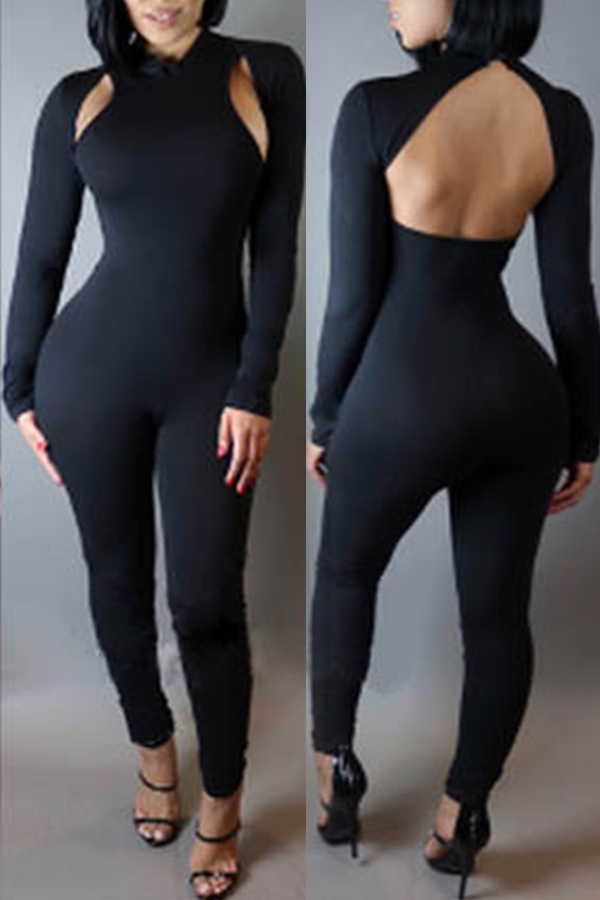 Lovely Trendy Hollow-out Black One-piece JumpsuitLovelyWholesale ...