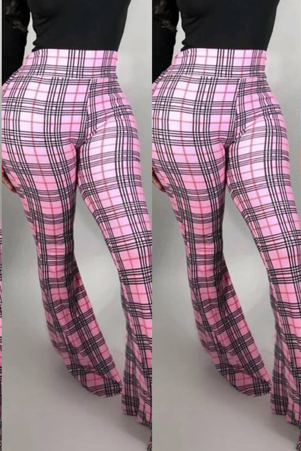 pink and white trousers