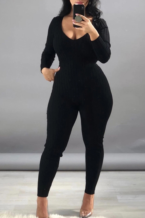 Lovely Casual Skinny Black One-piece JumpsuitLW | Fashion Online For ...