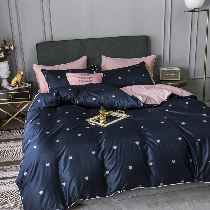 Lovely Trendy Heart Print Deep Blue Bedding SetLW Fashion Online For