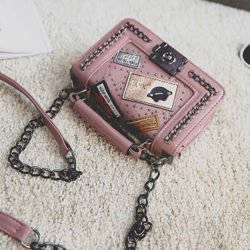 pink chain crossbody bag