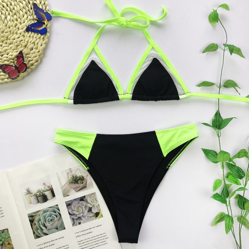 Lovely Patchwork Black Twopiece SwimsuitLW Fashion Online For Women Affordable Women's