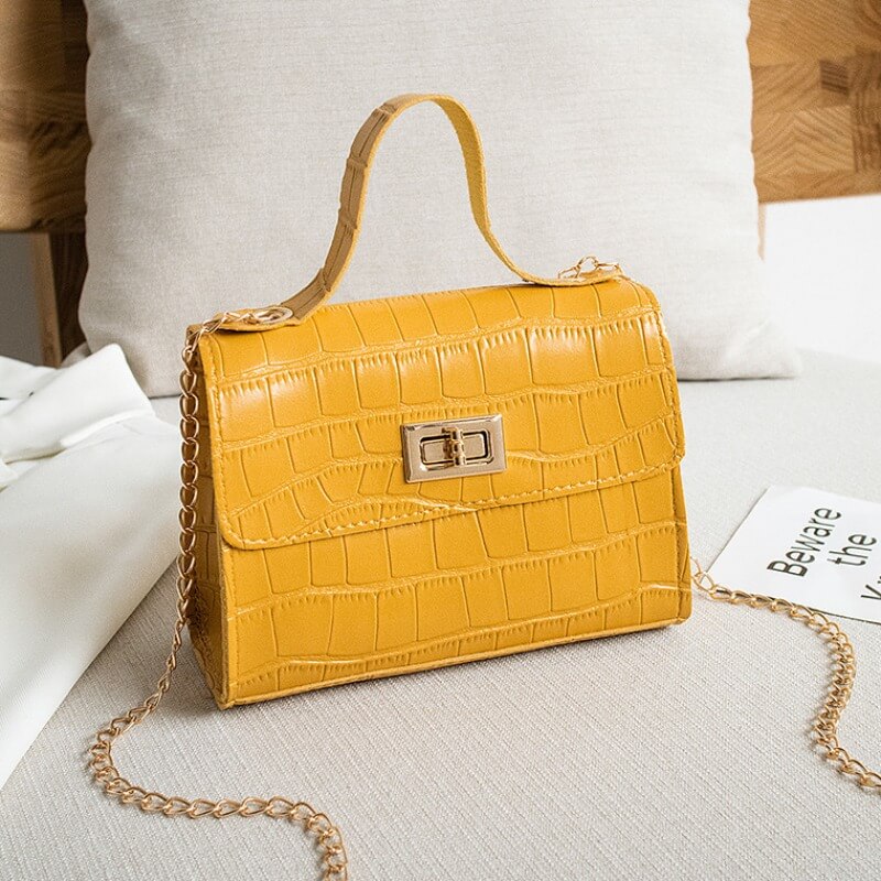 Lovely Sweet Zipper Design Yellow Messenger BagLW Fashion Online For