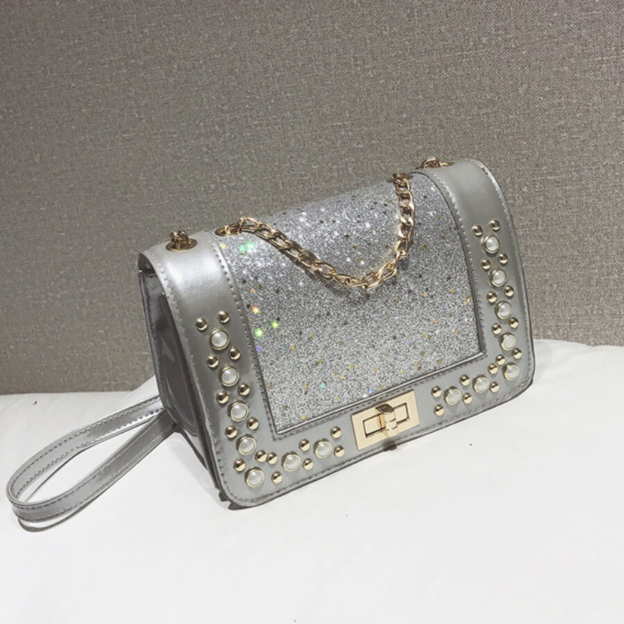 Lovely Trendy Chain Strap Silver Crossbody BagsLW | Fashion Online For ...