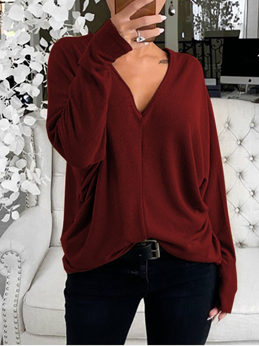 loose red shirt