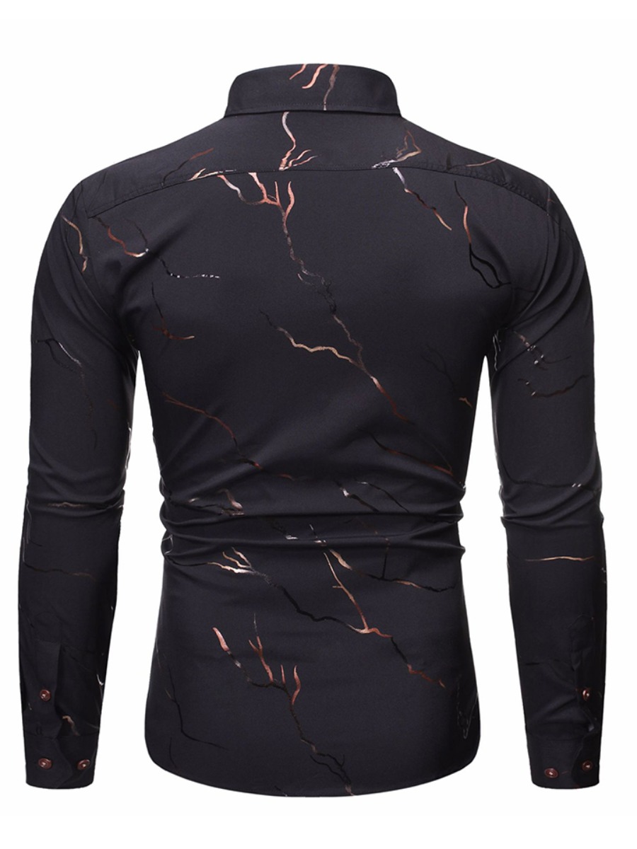 lovely Casual Turndown Collar Print Black Men ShirtLW | Fashion Online ...